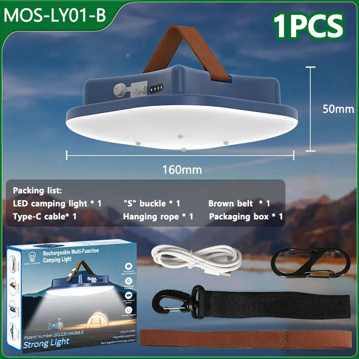 Oppladbar LED Campinglampe med Magneter Luvikno