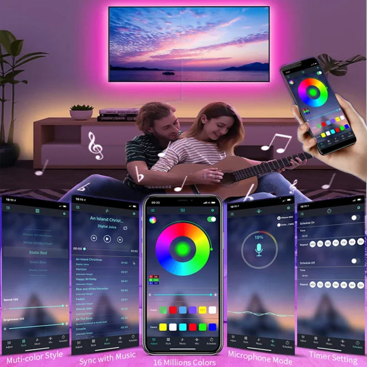USB LED STRIPE MED FARGEMINE - RGB LYS TIL ROMDEKORASJON & TV BELYSNING | Luvikno