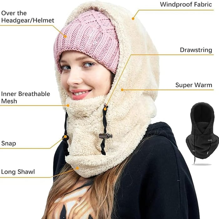 Ski maske med Sherpa hette | Luvikno
