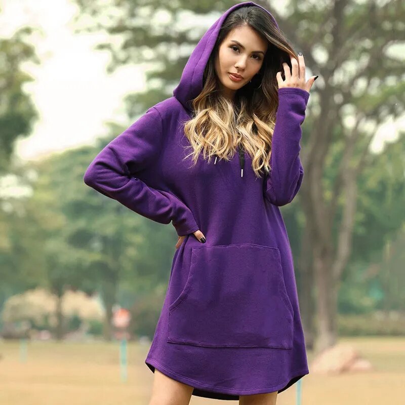 Luvik | Chic: Pitkä college dress with hood for trendy autumn