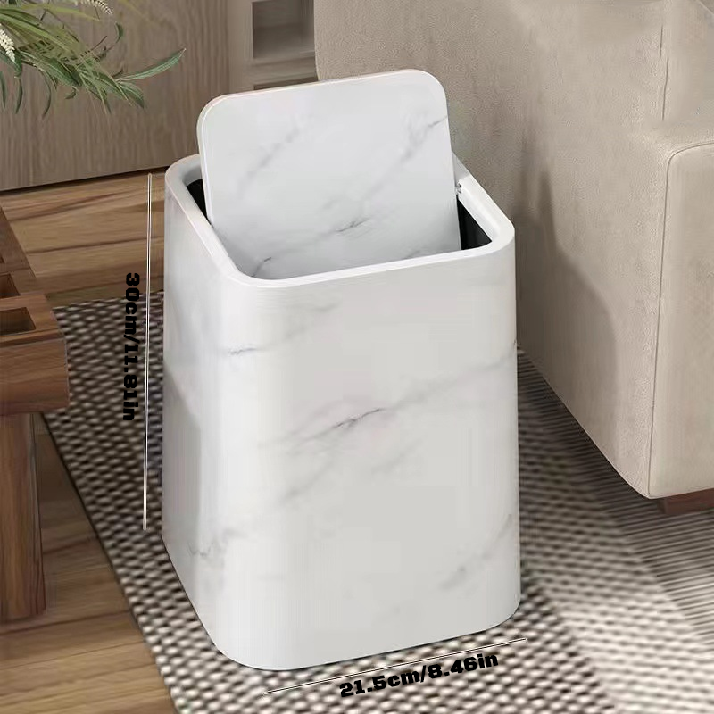 Marmorsøppelbøtte | Elegant svinglokk | Luvikno