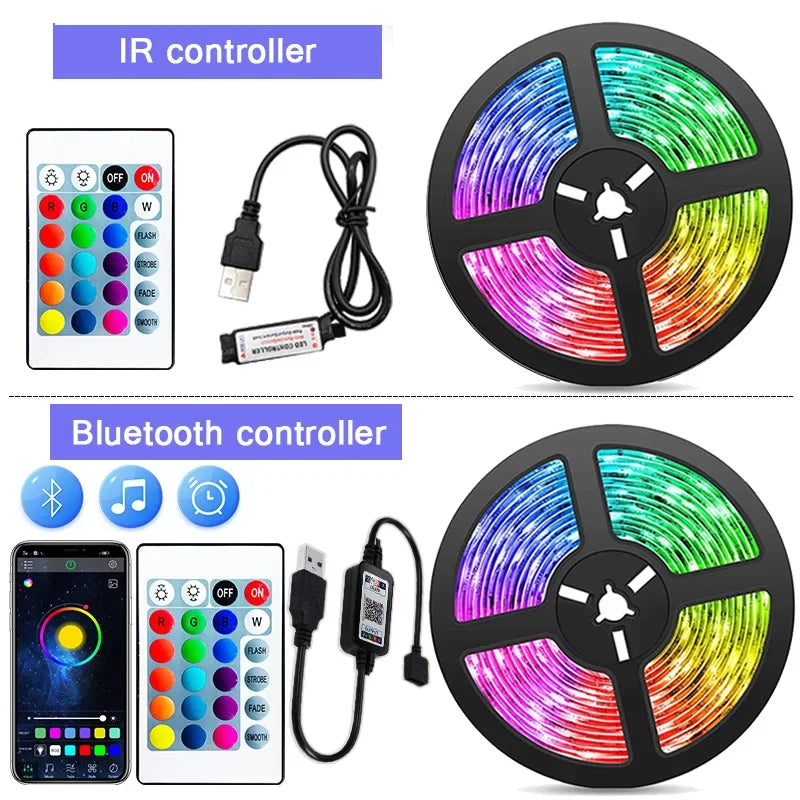 USB LED STRIPE MED FARGEMINE - RGB LYS TIL ROMDEKORASJON & TV BELYSNING | Luvikno