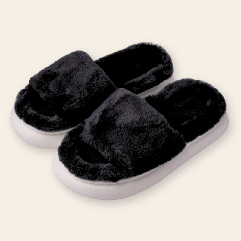 Koselige pels-sandaler | Luvikno