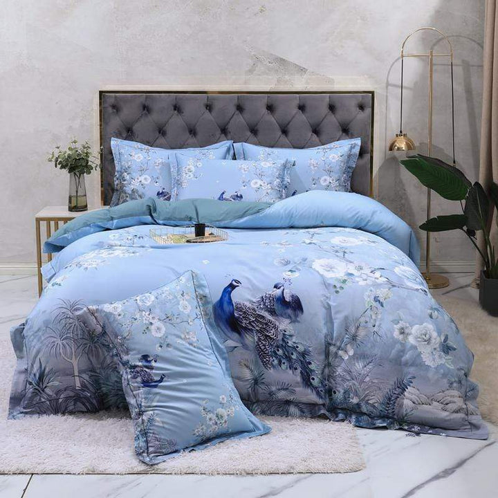 Dreamland Dyne Sett – 500 TC Egyptisk Bomull med Blomsterfugl Design | Luvikno