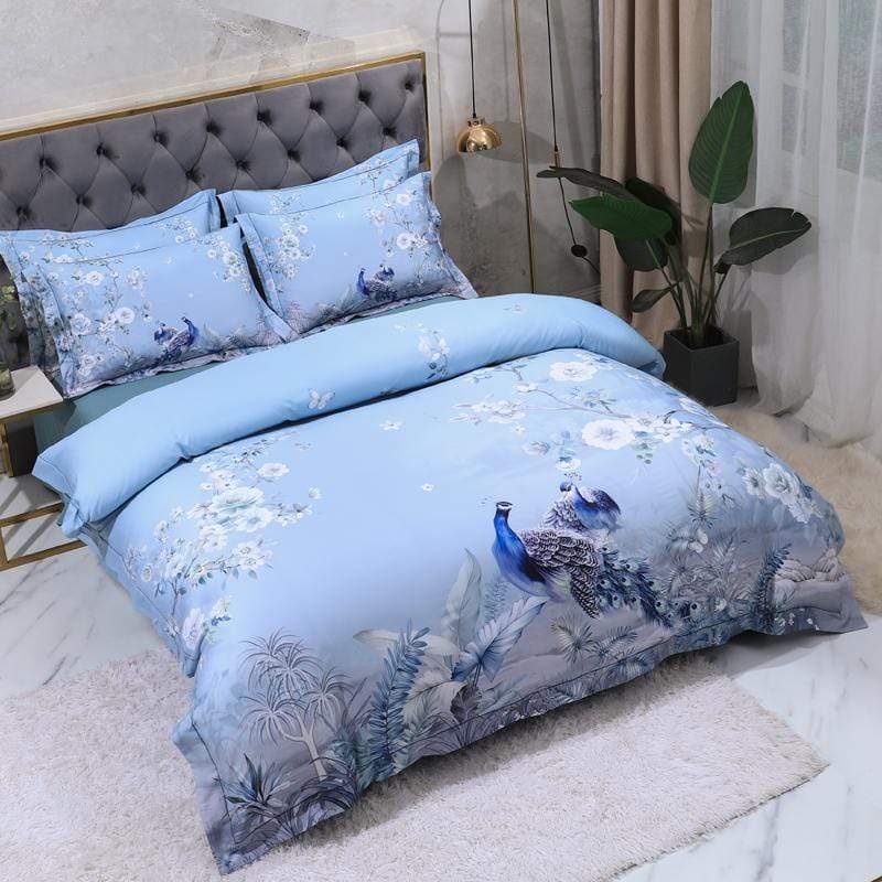 Dreamland Dyne Sett – 500 TC Egyptisk Bomull med Blomsterfugl Design | Luvikno