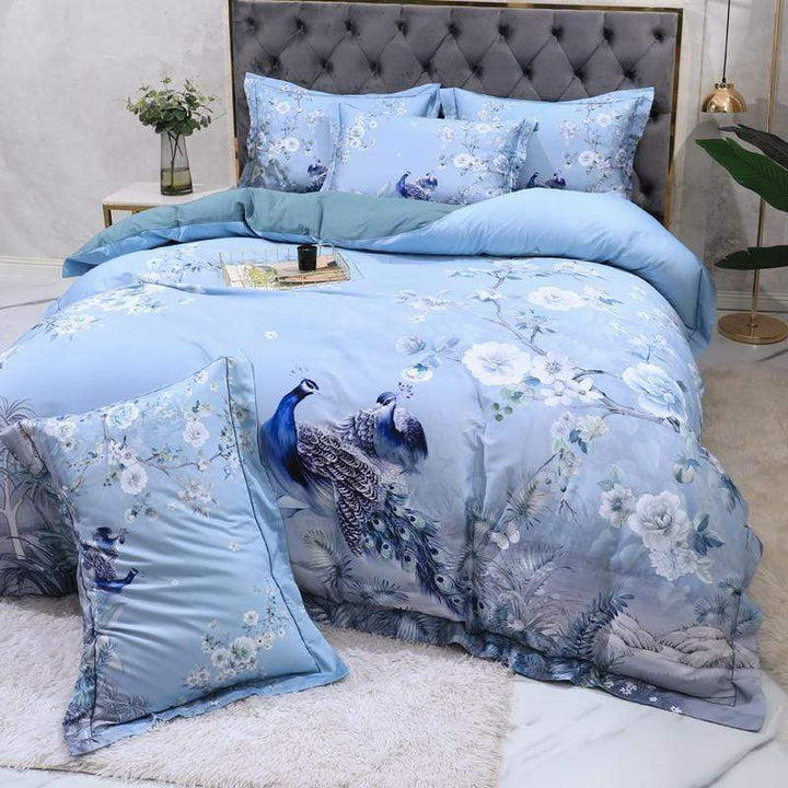 Dreamland Dyne Sett – 500 TC Egyptisk Bomull med Blomsterfugl Design | Luvikno