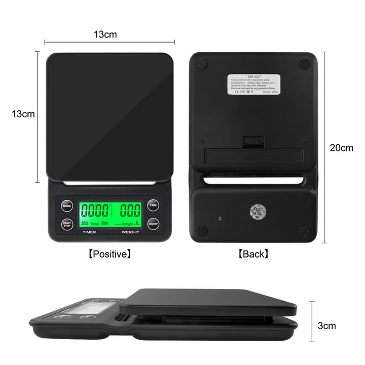 Drip Coffee Scale W/ Timer Portable Elektronisk Digital Kjøkkenvekt | Luvikno