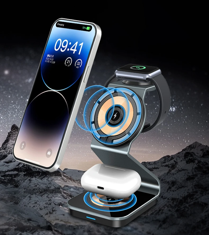 Chargy Pro - Stilfull Magnetisk Trådløs 3-i-1 Lader Luvikno