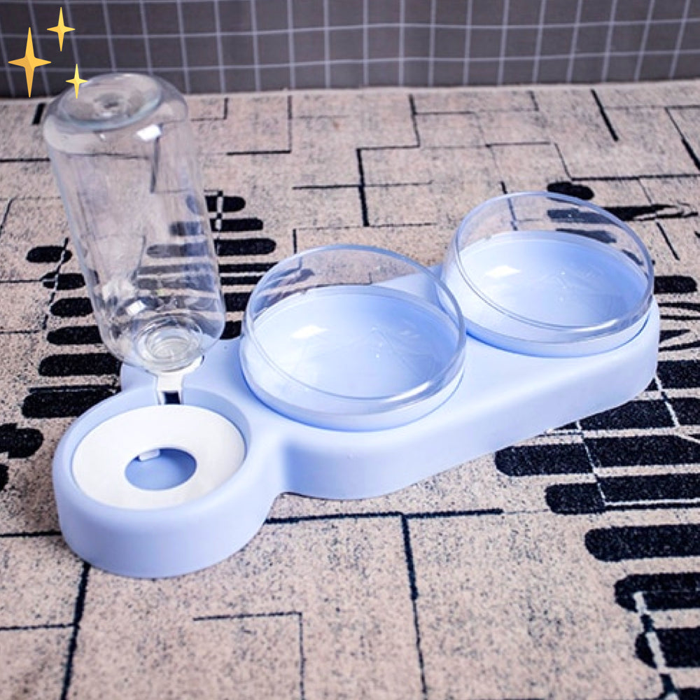 Dual Pet Bowl med automatisk vann dispenser - HydraFeeder Luvikno