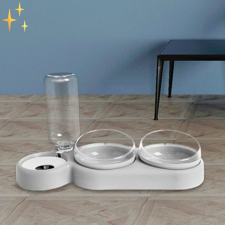 Dual Pet Bowl med automatisk vann dispenser - HydraFeeder Luvikno