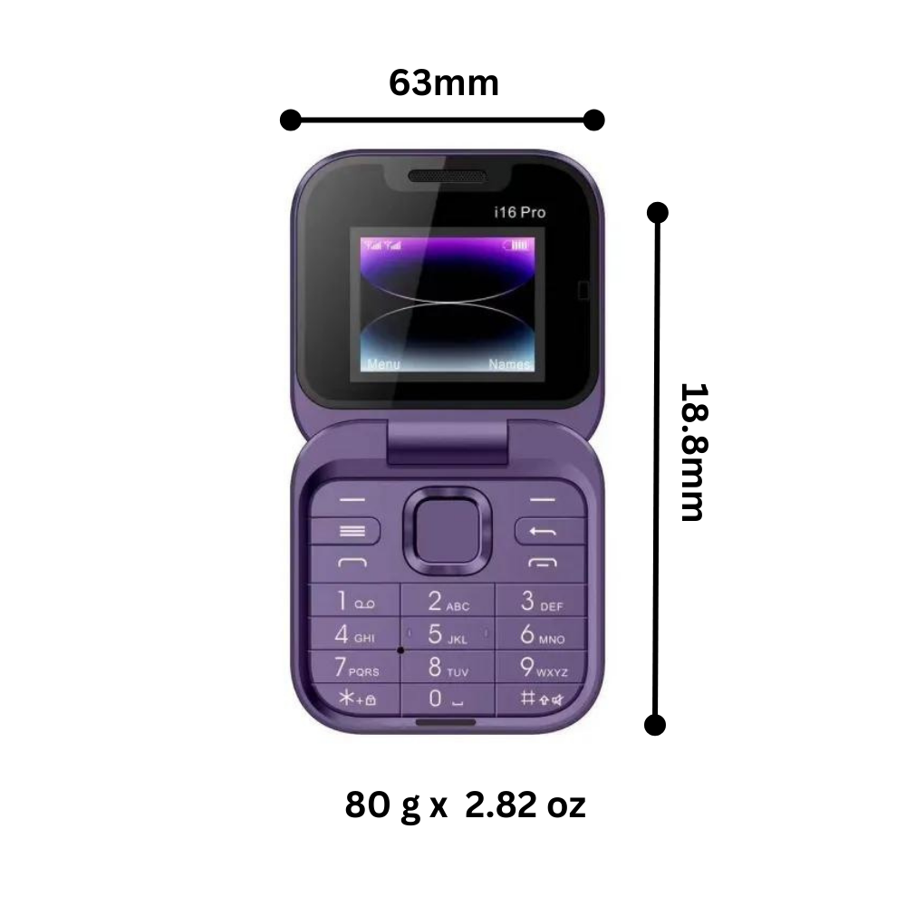 Luvikno | Dual Sim Liten Fliptelefon