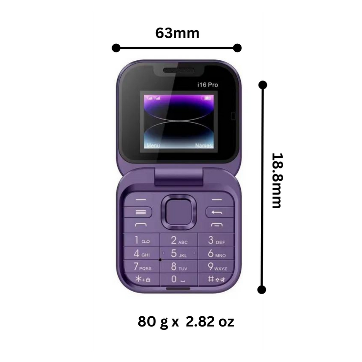 Luvikno | Dual Sim Liten Fliptelefon