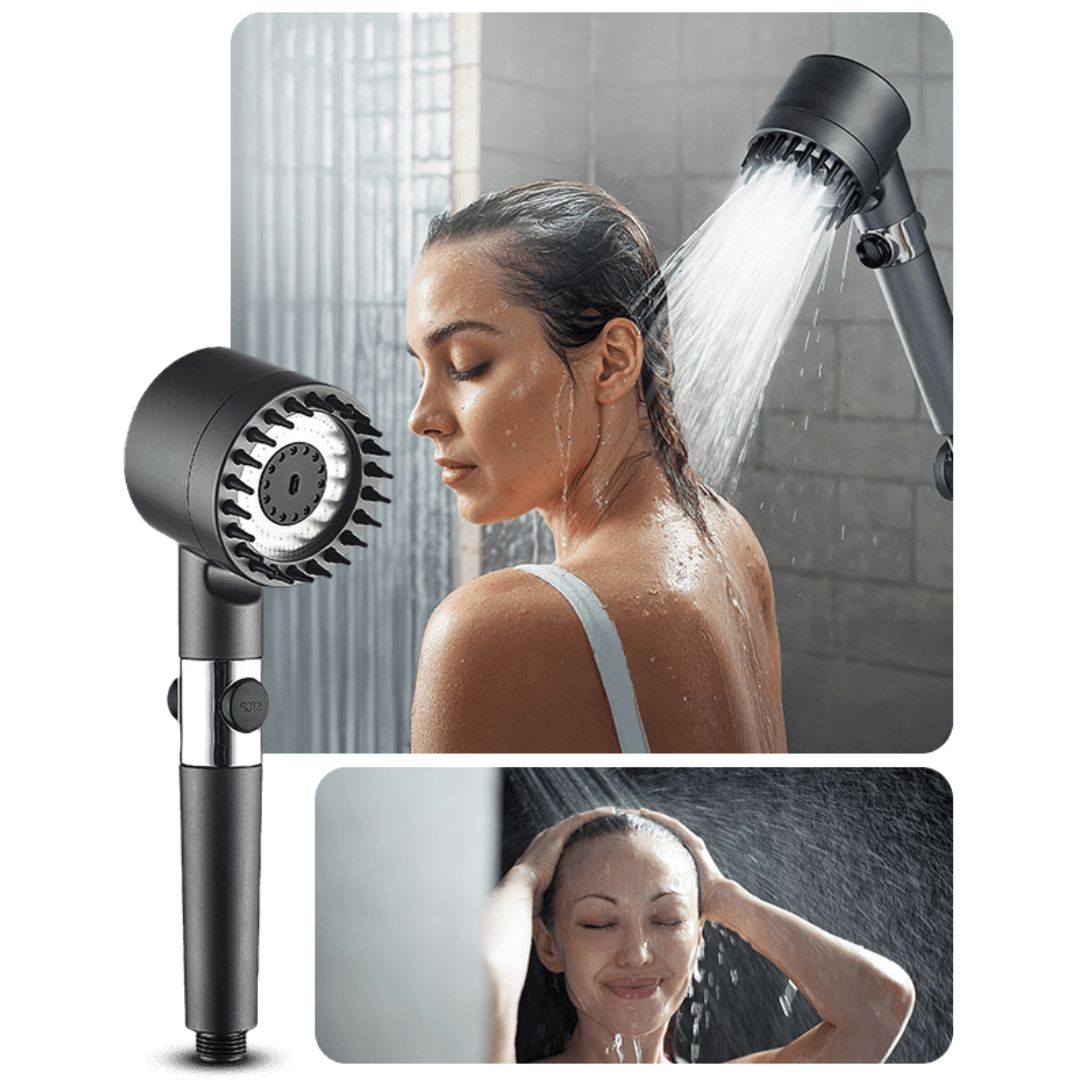 PowerStraal Dusjhode med Filter og 3 Justerbare Sprayalternativer | Luvikno