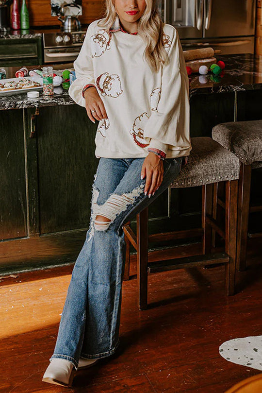 Luvik | Joulupukki Paljetti Rentoa Hihattomaa Collegepaitaa