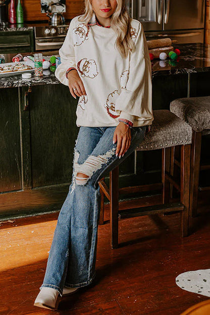 Luvik | Joulupukki Paljetti Rentoa Hihattomaa Collegepaitaa