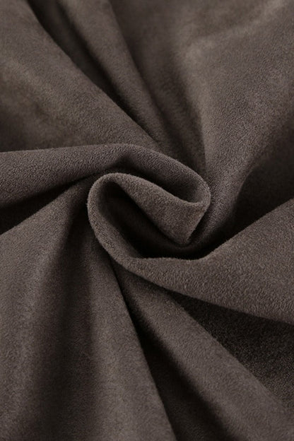 Luvik | Harmaa Nubuck Pilot Stand Collar Vetoketjunjakki