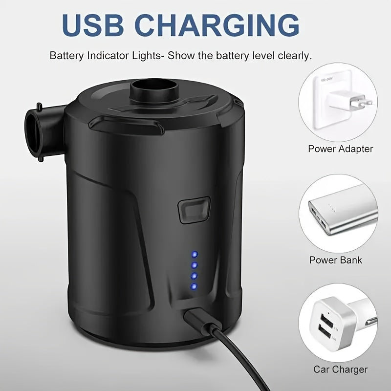 Luvikno | Elektrisk Luftpumpe AirTrek Mini | USB Oppladbar & Trådløs | Kompakt & Robust | For Luftmadrasser & Utendørs