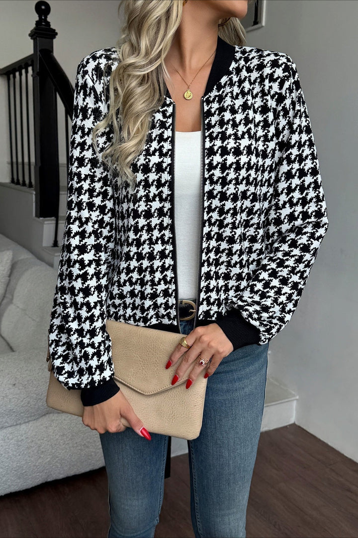 Luvik | Ermeløs Houndstooth Fitted Jakke