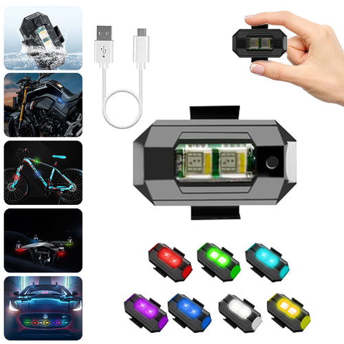 7 farger LED flylys strobe og USB lader | Luvikno