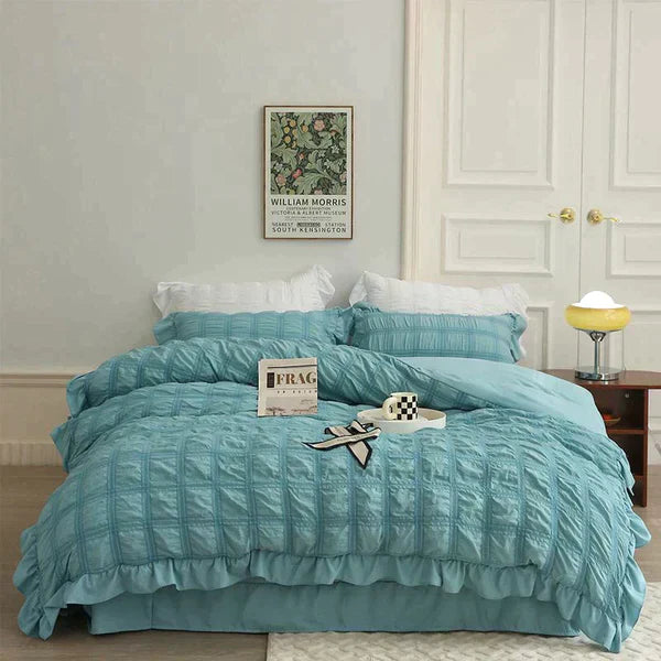 Icy Seersucker Sommer Kjøl Quilt Blonde 4-delt Sett | Luvikno