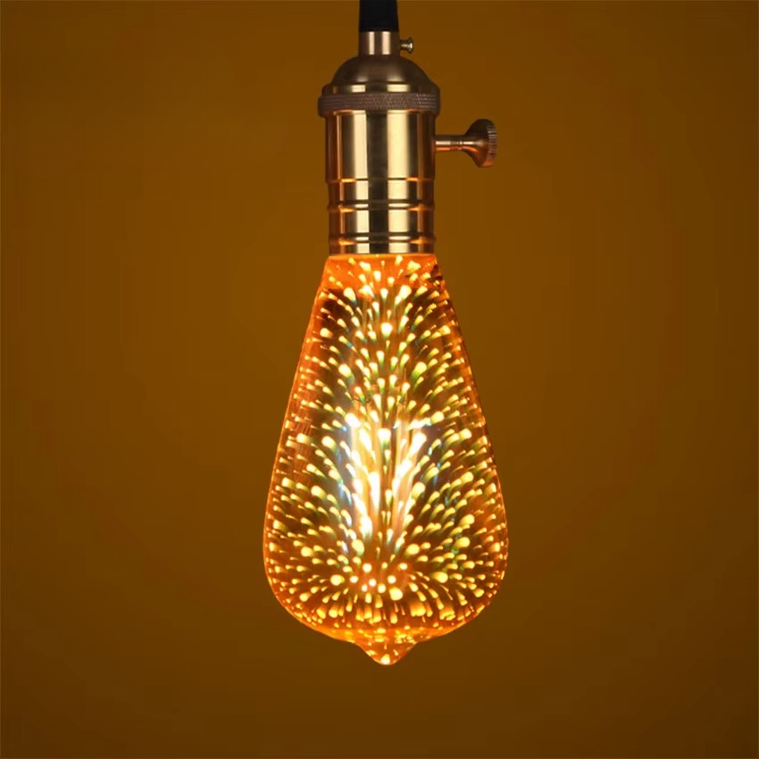 3D Starburst LED-pære – Vintage Edison fyrverkeri lys – E27 Luvikno