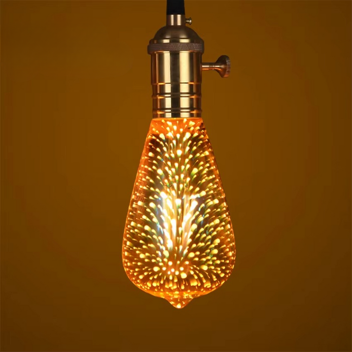 3D Starburst LED-pære – Vintage Edison fyrverkeri lys – E27 Luvikno