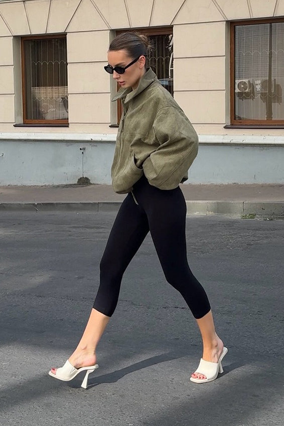 Luvik | Vihreä Nappa Kaulustakki