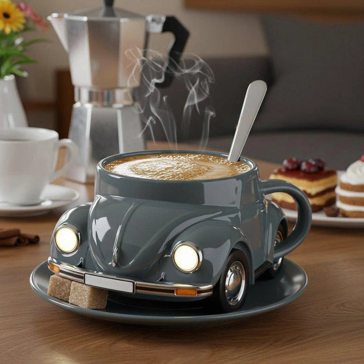 RetroAuto Keramisk Kaffegruppe – Unik 3D Design for Kaffe & Te | Luvikno