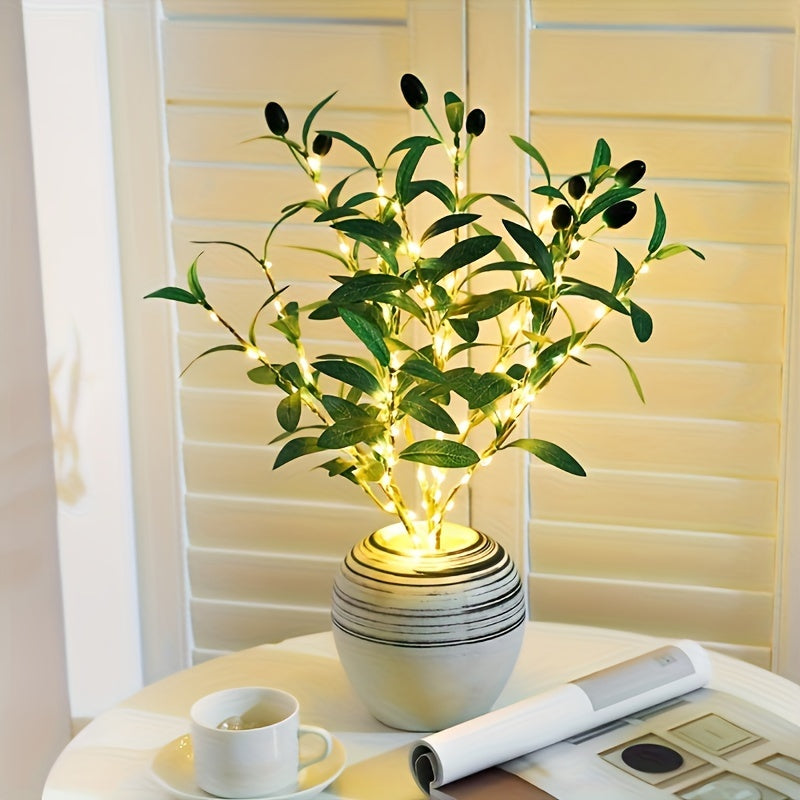 LumiTak – Elegant Olivengren LED Bordlampe Luvikno