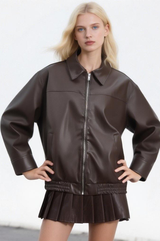 Luvik | Lær Relaxed Blazer