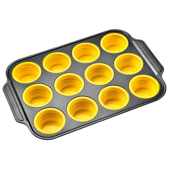 Pressemelding Silikon Muffinsform med Solid Metallramme Luvikno