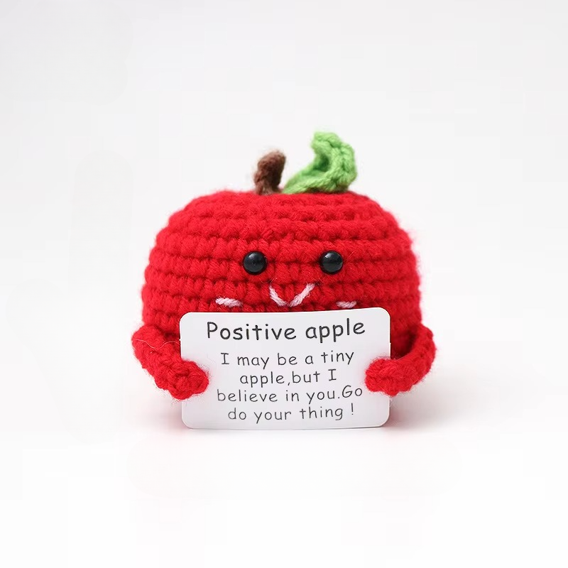 Charming Handmade Crocheted Hedgehog Doll with Positive Affirmation Card Luvikno