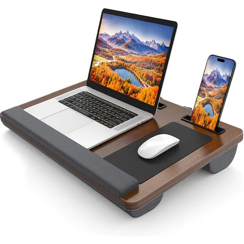 Ergonomisk Laptop Stativ med Håndleddsstøtte og Enhetsrom | Luvikno