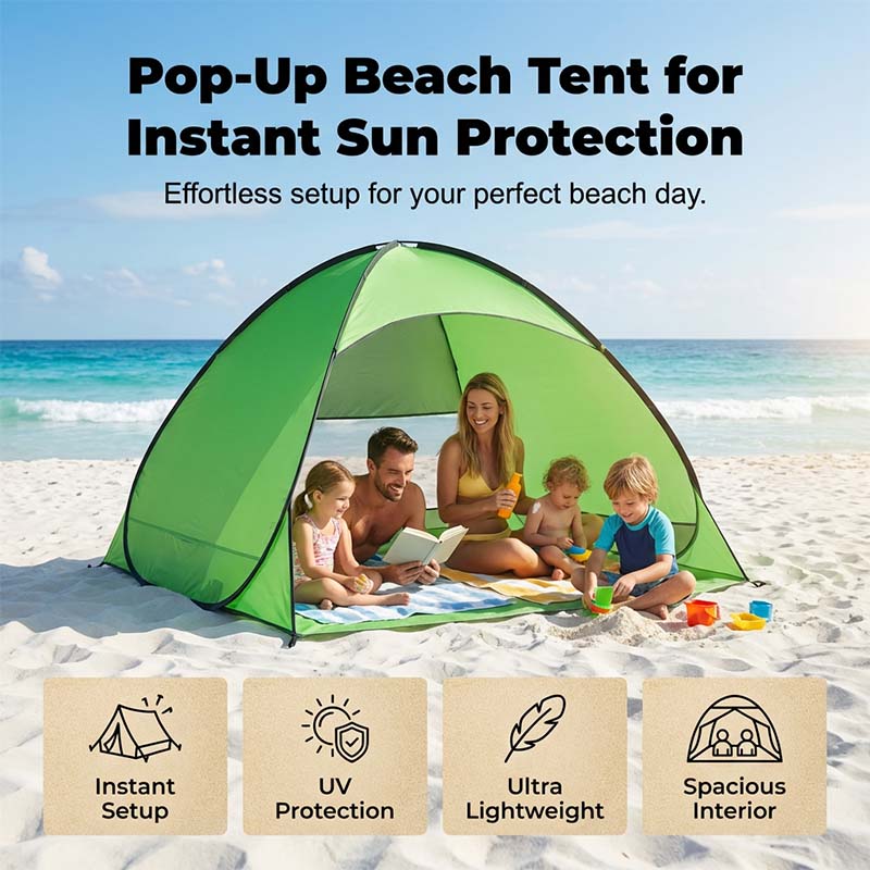 SunSail Breeze Pop-Up Strandtelt 98% UV Beskyttelse | Luvikno