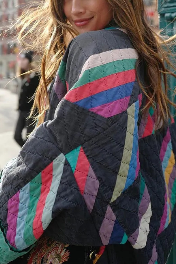 Luvik | Trykt Patchwork Bomullsstoff Jakke