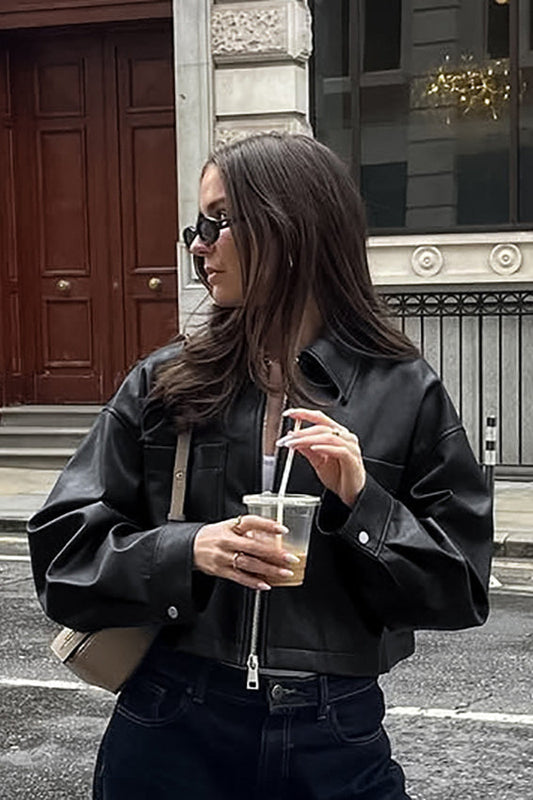 Luvik | Muoto Matte Nahkainen Lyhyt Takki