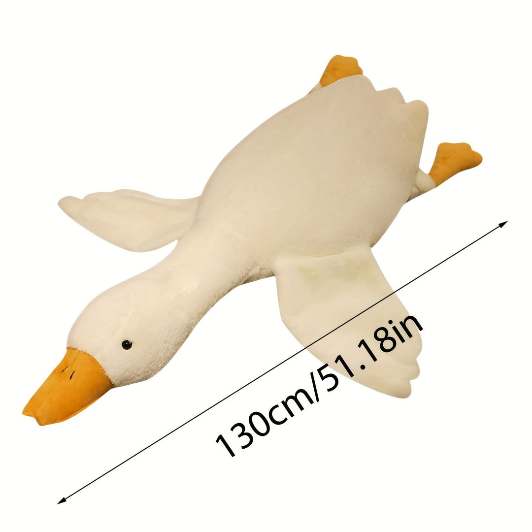 Soft White Duck Plush Toy - Large Swan/Gander Toy, Fluffy Floor Mat for Nursery and Home Decor | Luvikno