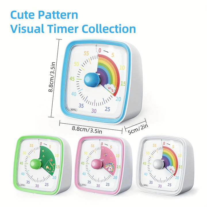 Rainbow Time Management Timer – Visuell 60-minutters nedtellingsur for studie, arbeid og hjem | Luvikno