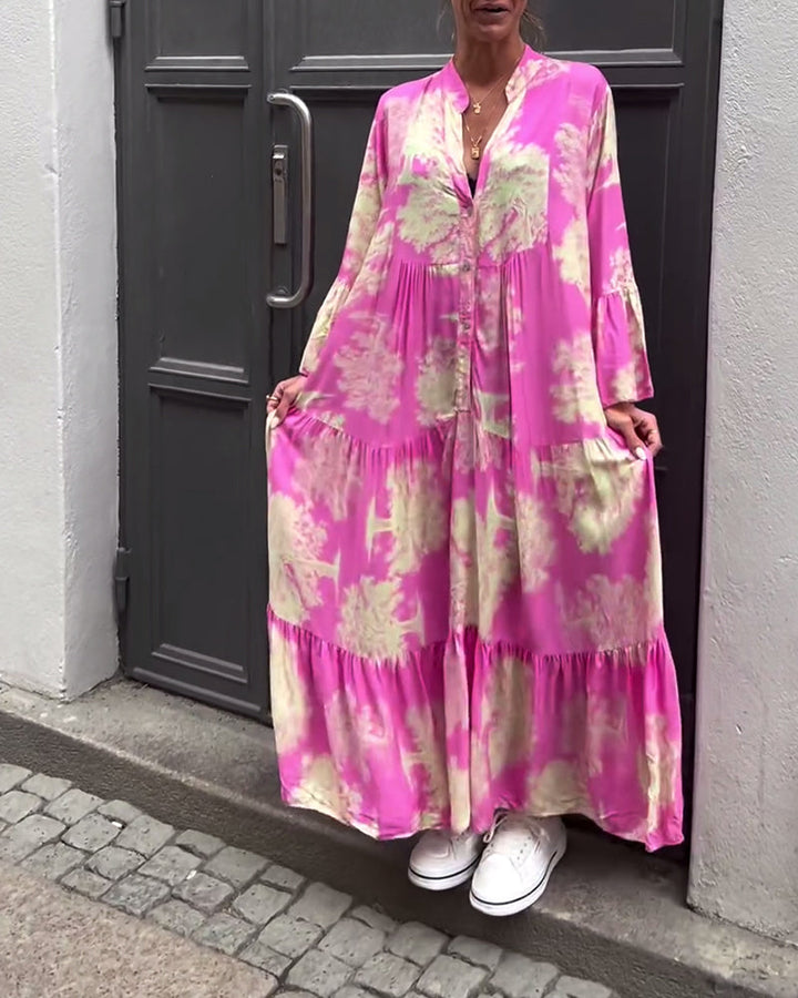 Luvik | Flair Pitkä mekko, jossa on heilahtelu ja printti