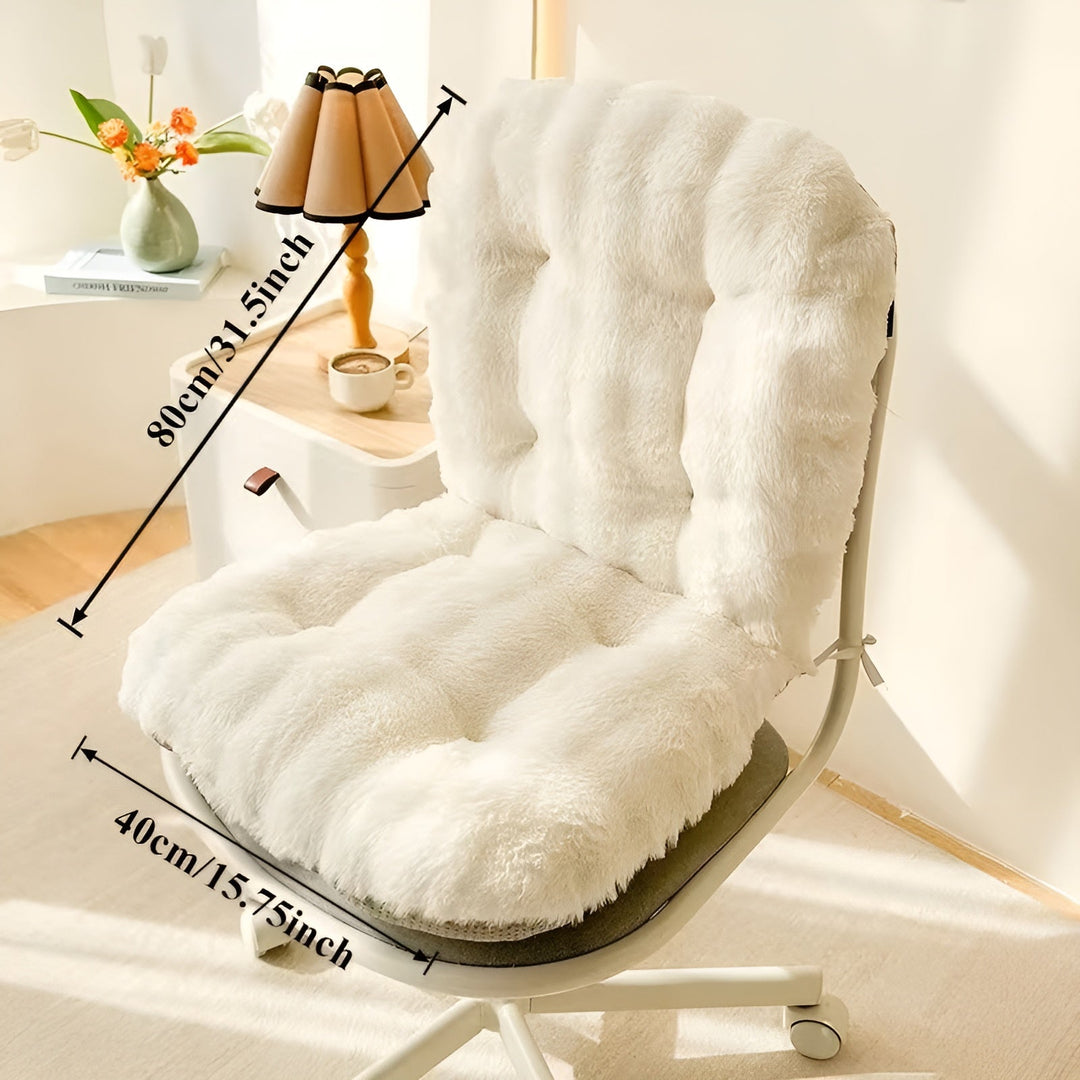 Myk sittepute laget av faux fur – Ekstra tykk & kosete | Perfekt for stol og sofa | Luvikno