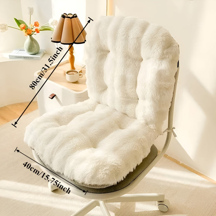 Myk sittepute laget av faux fur – Ekstra tykk & kosete | Perfekt for stol og sofa | Luvikno