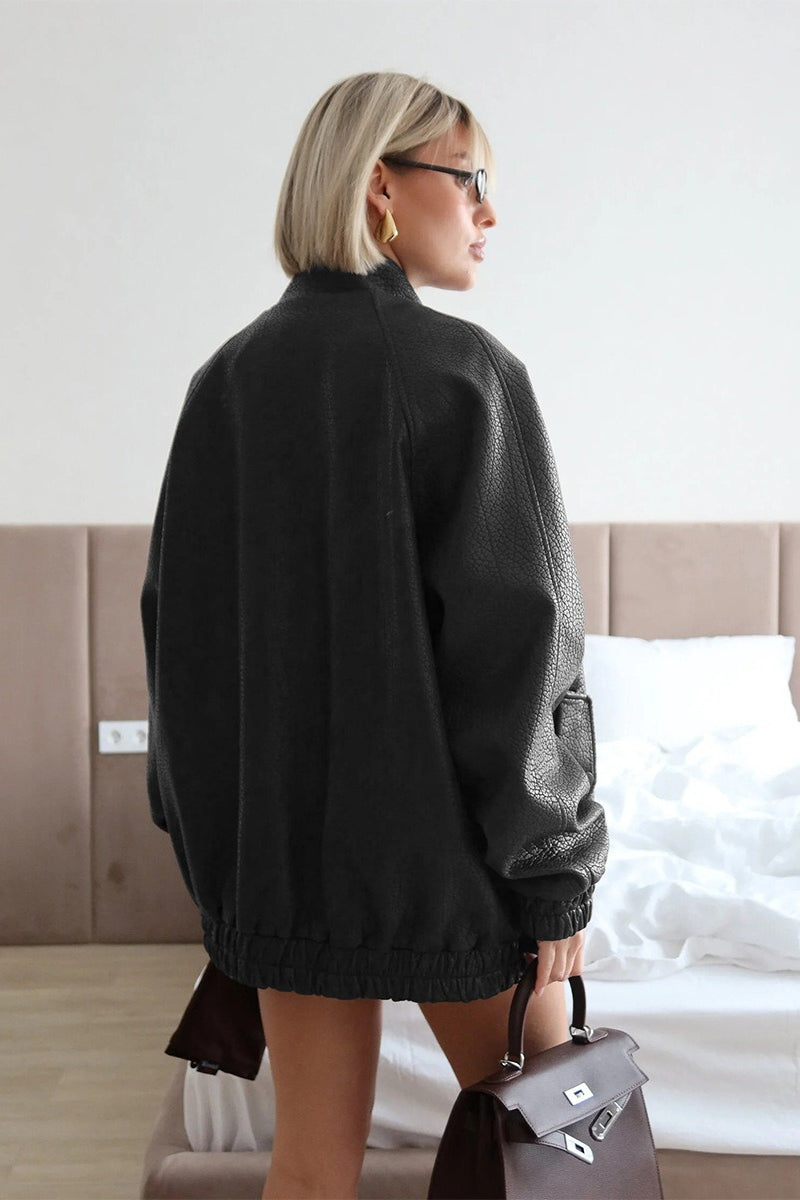 Luvik | Stand Collar PU Nahkajakku