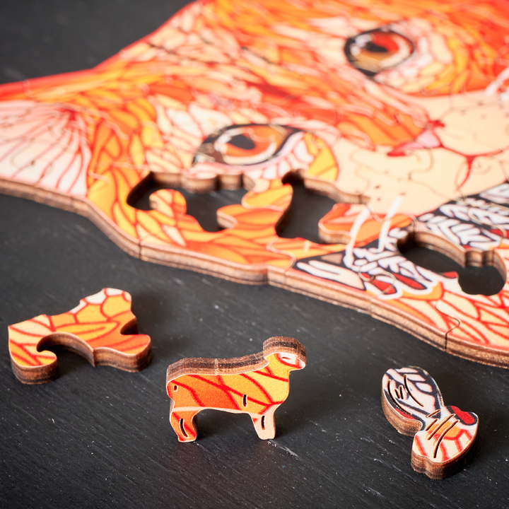 WoodlyShapes Puslespill – Kreative Dyr i Tre Luvikno