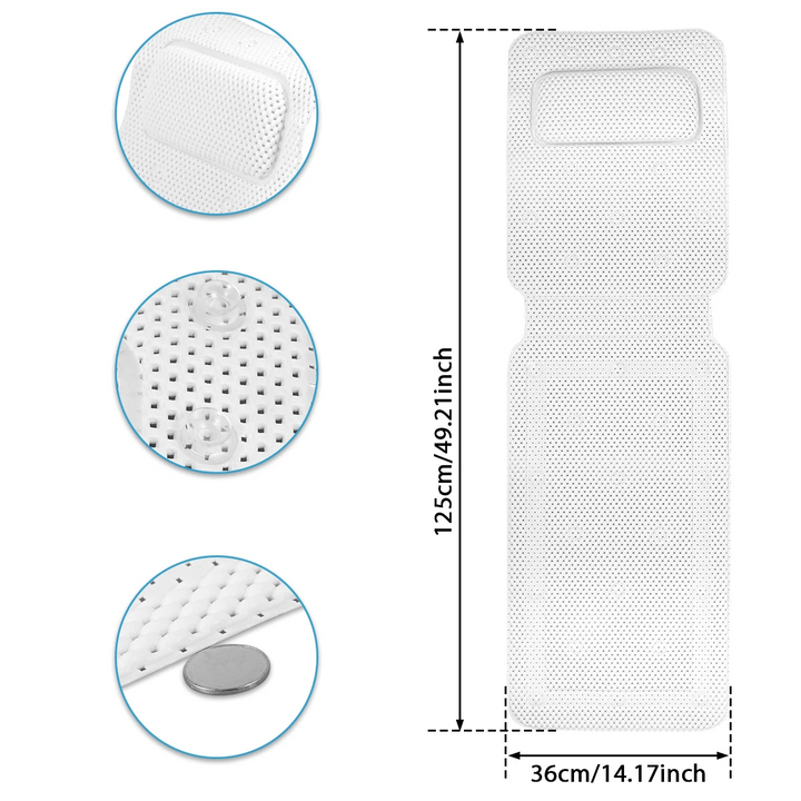 HydroComfort Non-Slip Badekar Matte med Pute Luvikno