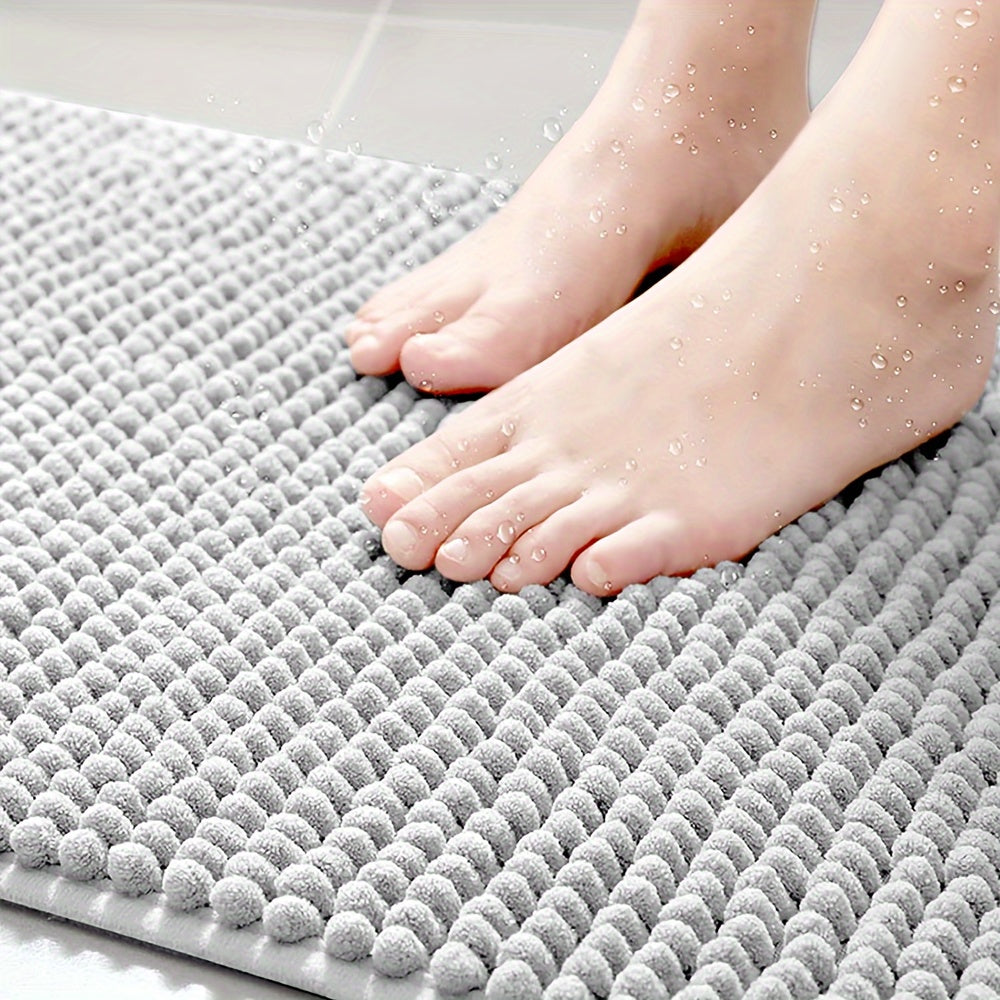 Luvikno | Rund Luxus Chen Badmatte Ultra-Myk Chenille – Anti-Sklipp & Hurtigtørkende