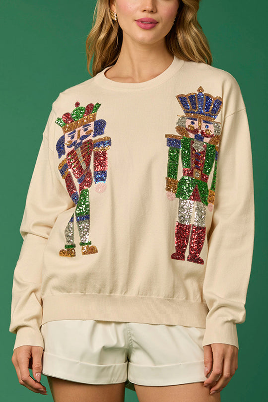 Luvik | JuleSoldat Glitrende Mote Løs Sweatshirt
