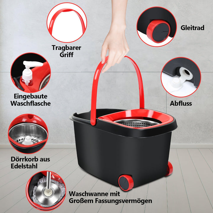 Moppesett Gulvmopp med bøtte | Luvikno