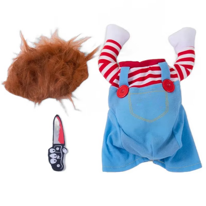 Chucky-inspired pet costume for dogs and cats Luvikno