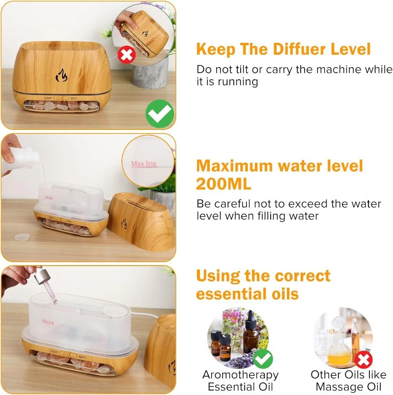 Woyuosn 3-i-1 Himalaya Salt Stein Duft Diffuser Bolleift