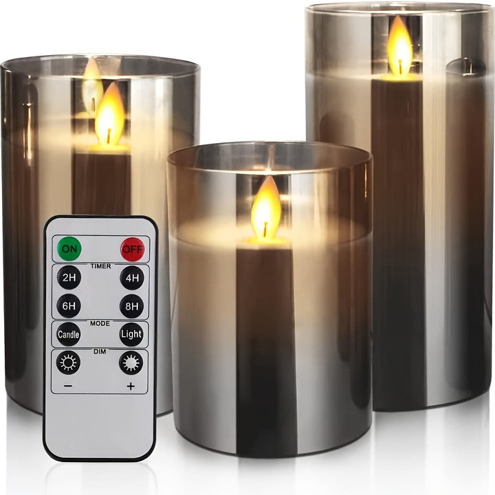 GlowCandle - Elegant LED Lysestake Sett med Fjernkontroll Luvikno